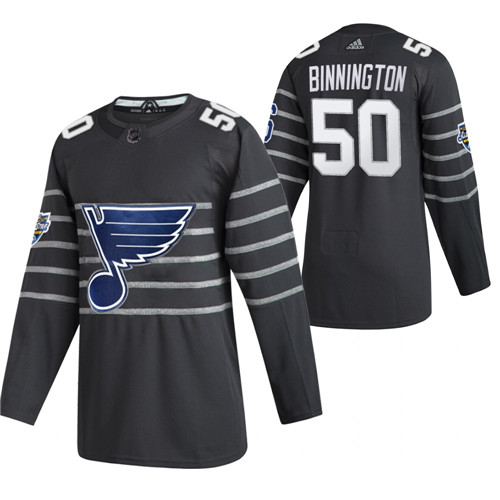 (1)Blues 50 Jordan Binnington Gray 2020 NHL All-Star Game Adidas Jersey