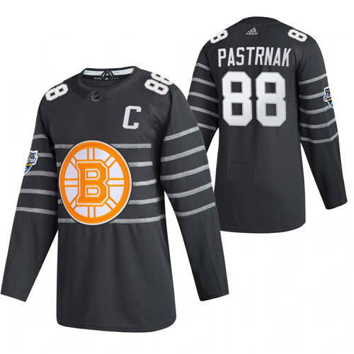 (1)Bruins 88 David Pastrnak Gray 2020 NHL All-Star Game Adidas Jersey