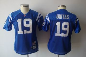2011 Women TEAM Jersey Indianapolis Colts Jerseys #19 Johnny Unitas blue jerseys
