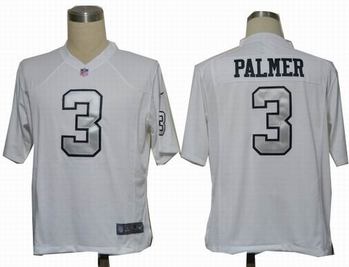 2012 Nike Oakland Raiders #3 Carson Palmer white Silver Number Game Jersey