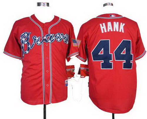 2014 Atlanta Braves #44 Hank Aaron red cool base  jerseys