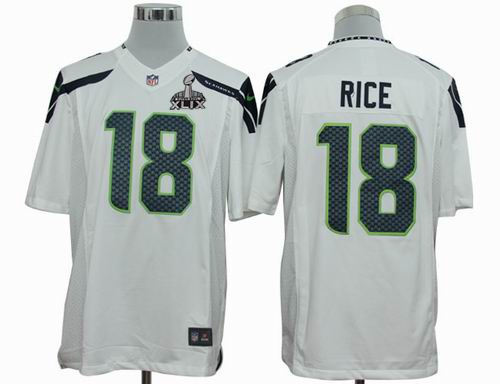 2015 Super Bowl XLIX Jersey Nike Seattle Seahawks 18# Sidney Rice white limited Jersey