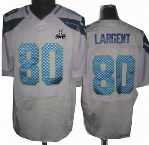 2015 Super Bowl XLIX Jersey Nike Seattle Seahawks 80# Steve Largent Grey Elite Jerseys