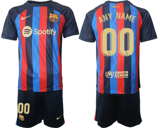 2022 Men's Custom Barcelona Home Jersey Gold Name Number