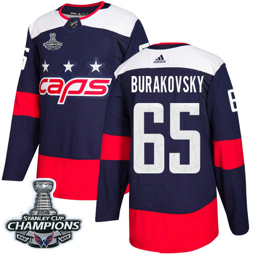 Adidas Capitals #65 Andre Burakovsky Navy Authentic 2018 Stadium Series Stanley Cup Final Champions Stitched NHL Jersey