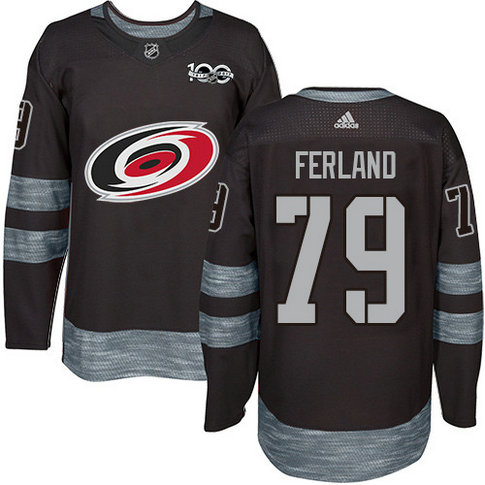 Adidas Hurricanes #79 Michael Ferland Black 1917-2017 100th Anniversary Stitched NHL Jersey