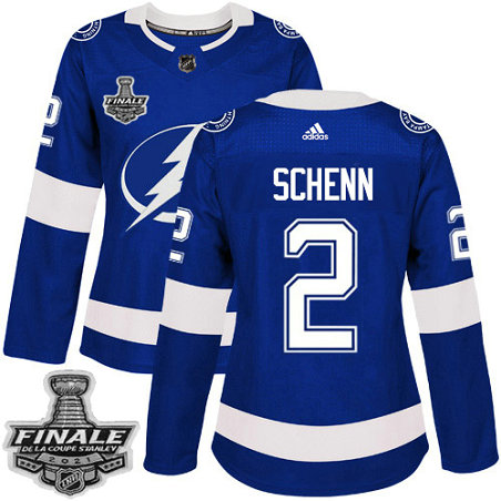 Adidas Lightning #2 Luke Schenn Blue Home Authentic Women's 2021 NHL Stanley Cup Final Patch Jersey