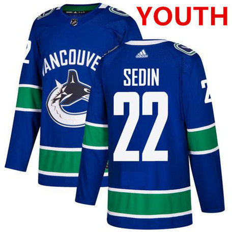 Adidas Vancouver Canucks #22 Daniel Sedin Stitched Blue Third Youth NHL Jersey