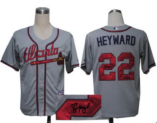 Atlanta Braves #22 Jason Heyward grey  signature jerseys