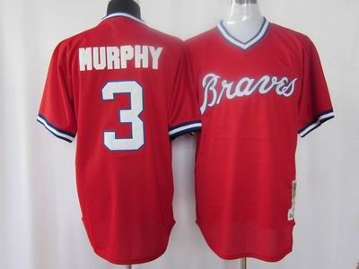 Atlanta Braves 1980 Authentic 3# Murphy red throwback Jersey