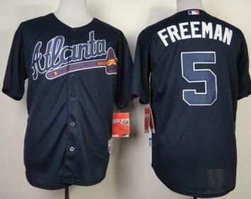 Atlanta Braves 5 Freddie Freeman Blue Cool Base MLB Jersey