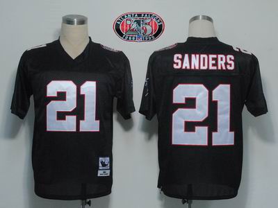Atlanta Falcons 21 Deion Sanders Black M&N 1990 25th patch