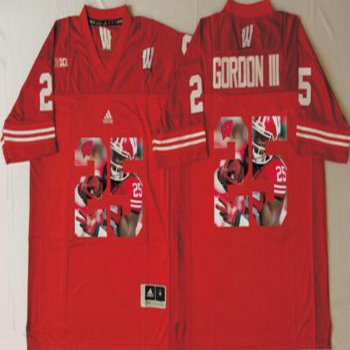 Badgers #25 Melvin Gordon III Red Player Fashion Stitched NCAA Jersey