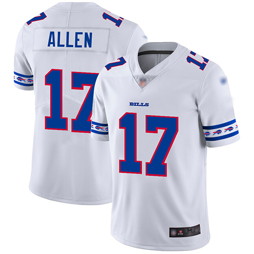 Bills 17 Josh Allen White Men's Stitched Football Limited Team Logo