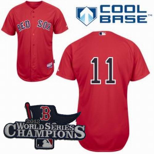 Boston Red Sox 11 Clay Buchholz Home red cool base Jerseys 2013 World Series Champions ptach