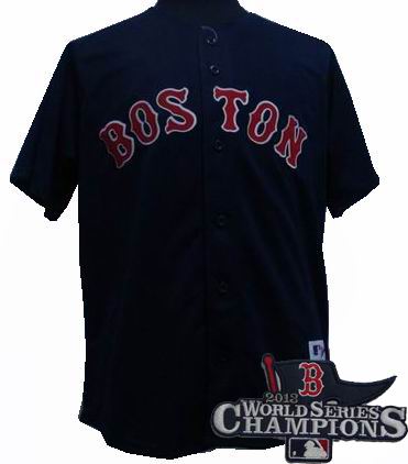 Boston Red Sox 15# Dustin dark blue 2009 style jersey 2013 World Series Champions ptach
