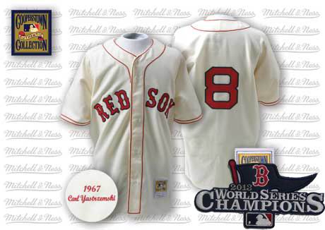 Boston Red Sox 1967 Home Jersey white #8 Carl Yastrzemski 2013 World Series Champions ptach