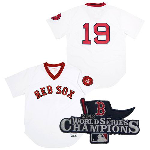 Boston Red Sox Mitchell & Ness Jerseys #19 Fred Lynn jersey 2013 World Series Champions ptach