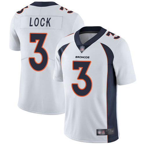 Broncos #3 Drew Lock White Men's Stitched Football Vapor Untouchable Limited Jersey