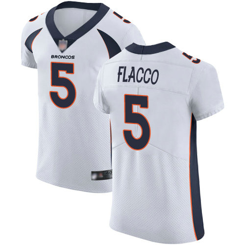 Broncos #5 Joe Flacco White Men's Stitched Football Vapor Untouchable Elite Jersey