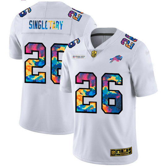 Buffalo Bills 17 Josh Allen Men's White Nike MultiColor 2020 NFL