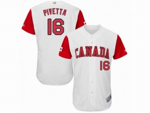Canada Baseball Majestic #16 Nick Pivetta White 2017 World Baseball Classic Team Jersey