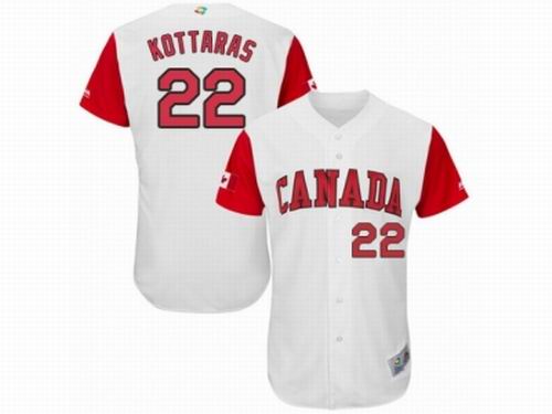 Canada Baseball Majestic #22 George Kottaras White 2017 World Baseball Classic Team Jersey