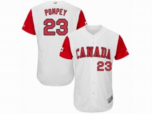 Canada Baseball Majestic #23 Dalton Pompey White 2017 World Baseball Classic Team Jersey