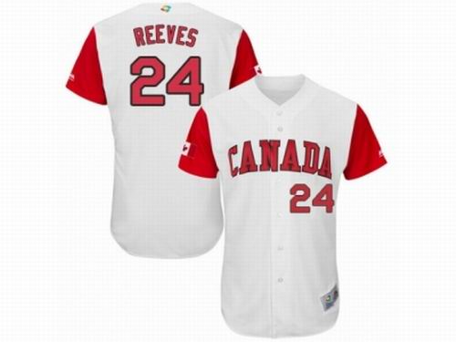 Canada Baseball Majestic #24 Mike Reeves White 2017 World Baseball Classic Team Jersey