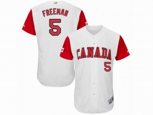 Canada Baseball Majestic #5 Freddie Freeman White 2017 World Baseball Classic Team Jersey