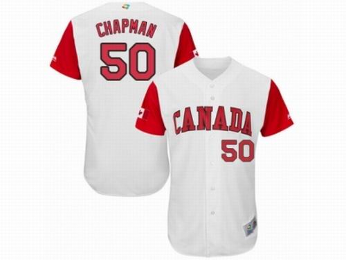 Canada Baseball Majestic #50 Kevin Chapman White 2017 World Baseball Classic Team Jersey
