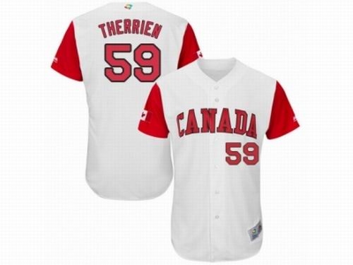 Canada Baseball Majestic #59 Jessen Therrien White 2017 World Baseball Classic Team Jersey