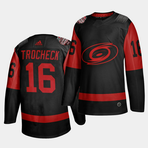 Carolina Hurricanes #16 Vincent Trocheck Black Men's 2021 Stadium Series Outdoor Game Jersey