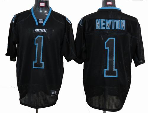 Carolina Panthers #1 Cam Newton Lights Out Black Jersey