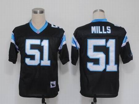 Carolina Panthers 51 Sam Mills Black M&N jerseys