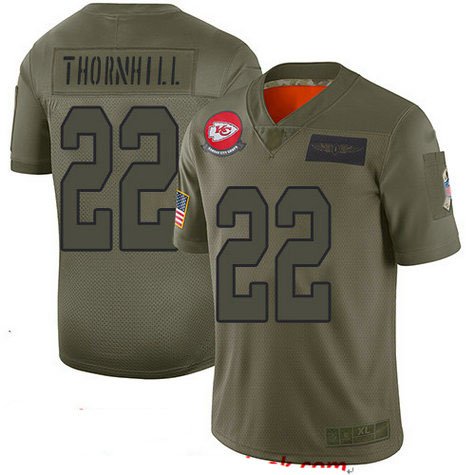 Chiefs #22 Juan Thornhill Camo Youth Stitched Football Limited 2019 Salute to Service Jersey
