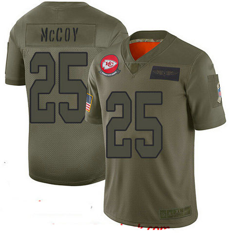 Chiefs #25 LeSean McCoy Camo Youth Stitched Football Limited 2019 Salute to Service Jersey