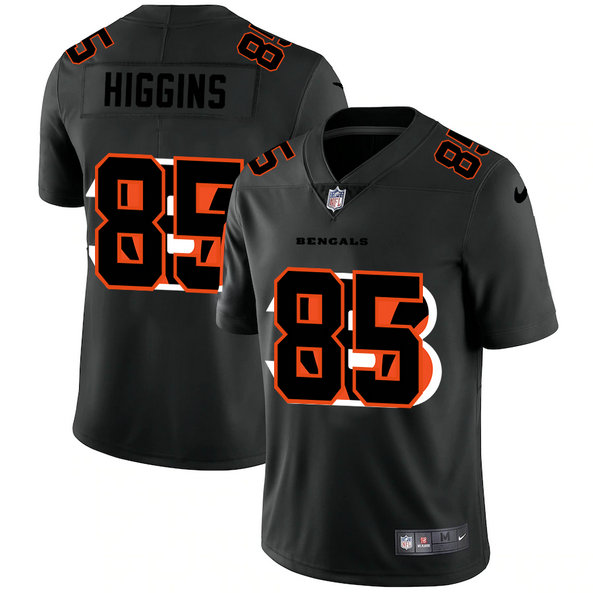 Cincinnati Bengals #85 Tee Higgins Men's Nike Team Logo Dual Overlap Limited NFL Jersey Black