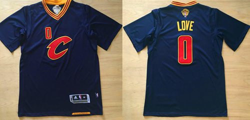 Cleveland Cavaliers 0 Kevin Love Navy Blue Short Sleeve C NBA Jersey