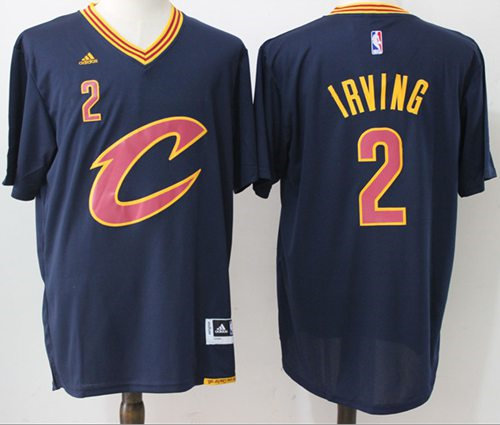Cleveland Cavaliers 2 Kyrie Irving Navy Blue Short Sleeve C NBA Jersey