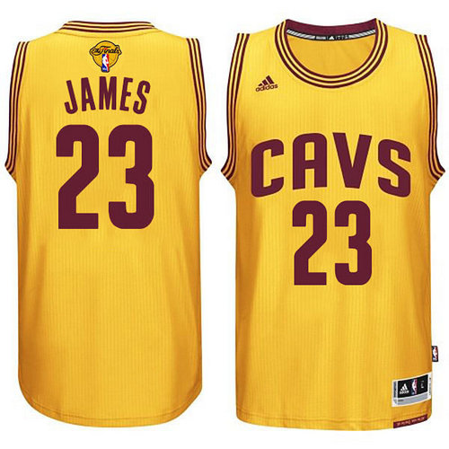 Cleveland Cavaliers 23 LeBron James 2015-16 Finals Gold Jersey