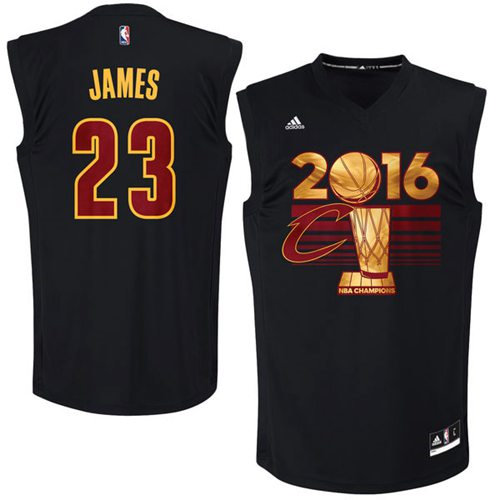 Cleveland Cavaliers 23 LeBron James Black 2016 NBA Finals Champions NBA Jersey