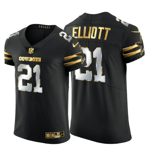 Dallas Cowboys #21 Ezekiel Elliott Men's Nike Black Edition Vapor Untouchable Elite NFL Jersey