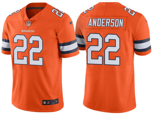 Denver Broncos 22 C.J. Anderson Orange Color Rush Limited Jersey