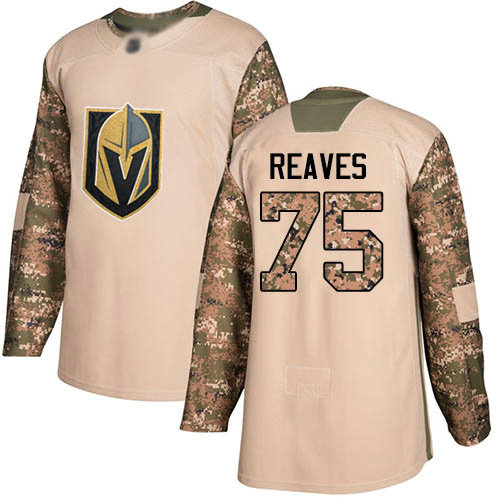Golden Knights #75 Ryan Reaves Camo Authentic 2017 Veterans Day Stitched Youth Hockey Jersey
