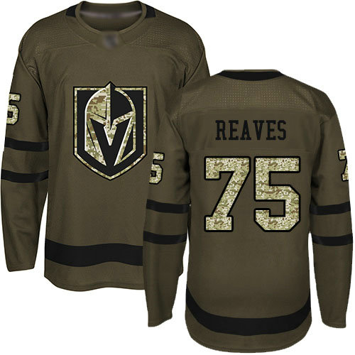 Golden Knights #75 Ryan Reaves Green Salute to Service Stitched Youth Hockey Jersey
