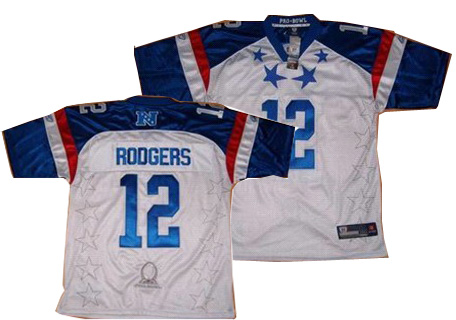 Green Bay Packers #12 Aaron Rodgers white 2012 Pro Bowl NFC Jersey