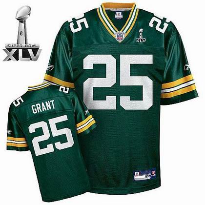 Green Bay Packers #25 Ryan Grant Green Team Color 2011 Super Bowl XLV Jersey green