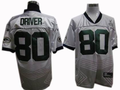 Green Bay Packers 80# Donald Driver 2011 champions fashion super bowl XLV jersey white