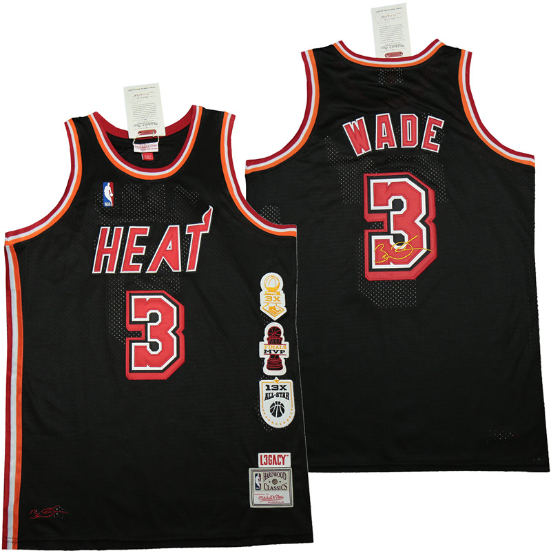 Heat 3 Dwyane Wade White honor Throwback Jerseys
